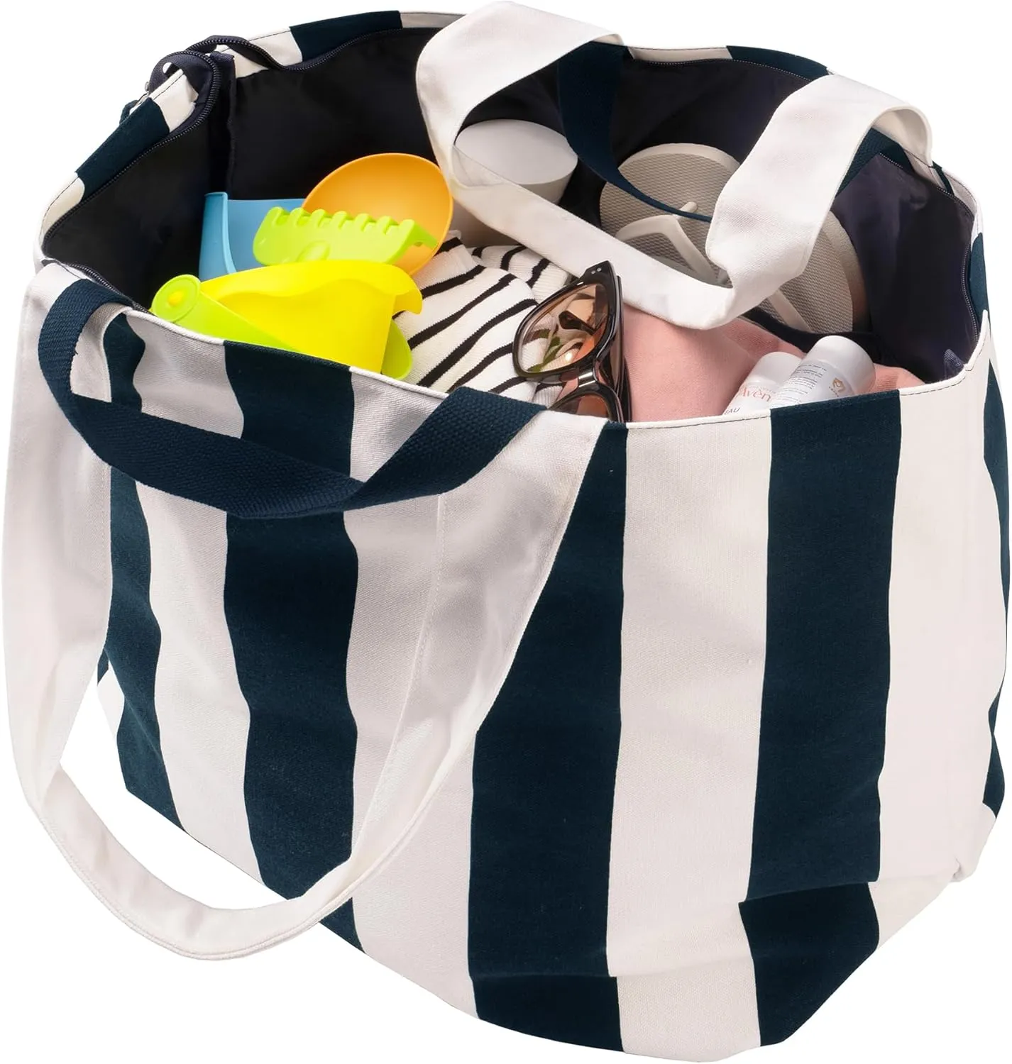 22'' 50L Large Beach Bag with Zipper, Extra Large Canvas Tote Bag for Women, Weekender Pool Bag