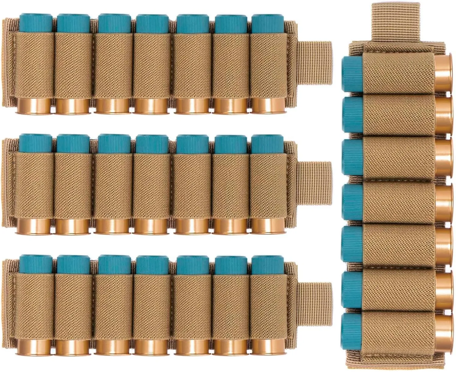 4 Packs Shotgun Shell Holder, Side Saddle 12 Gauge, 7 Rounds Buttstock Shotgun Card
