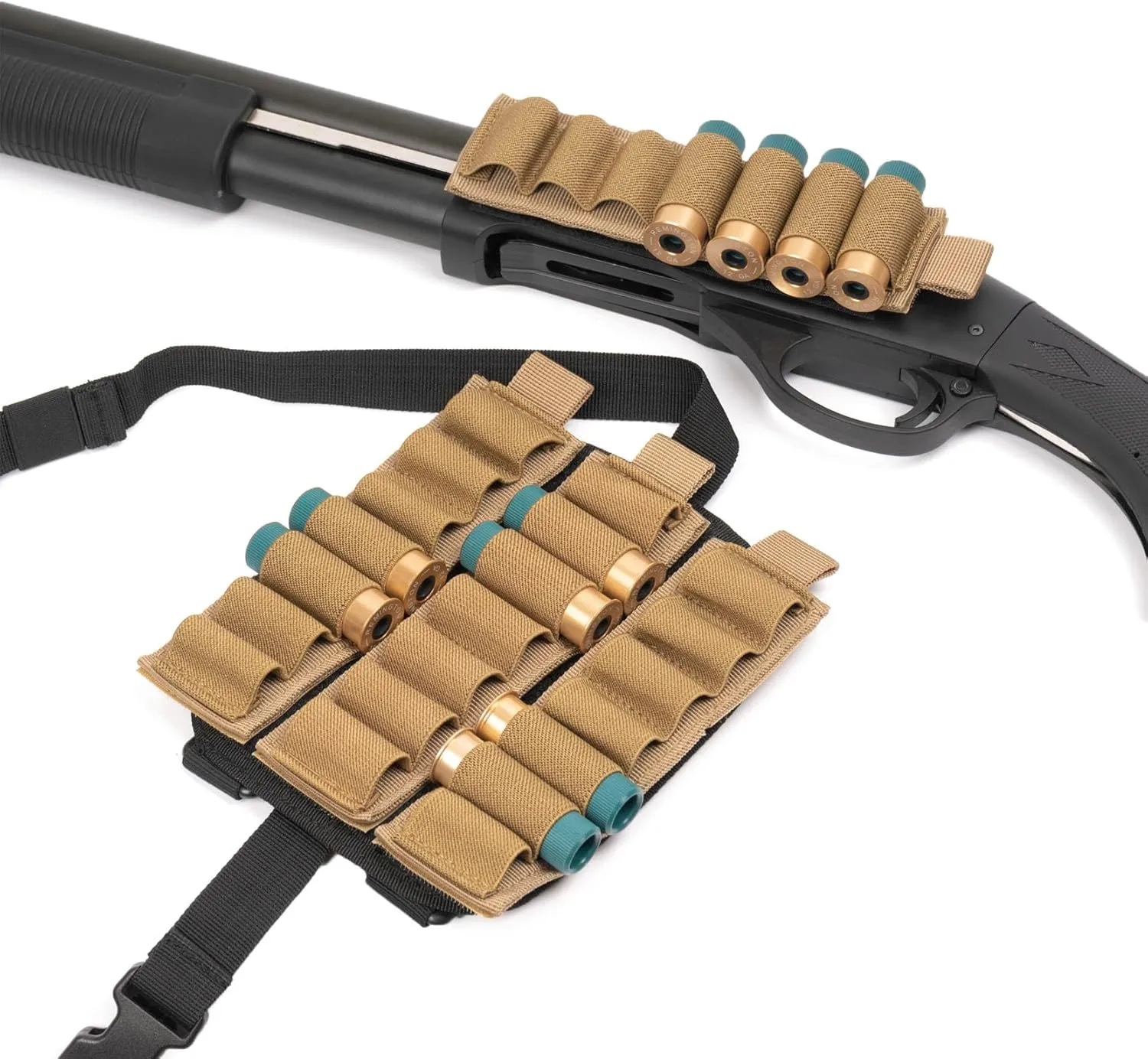 4 Packs Shotgun Shell Holder, Side Saddle 12 Gauge, 7 Rounds Buttstock Shotgun Card