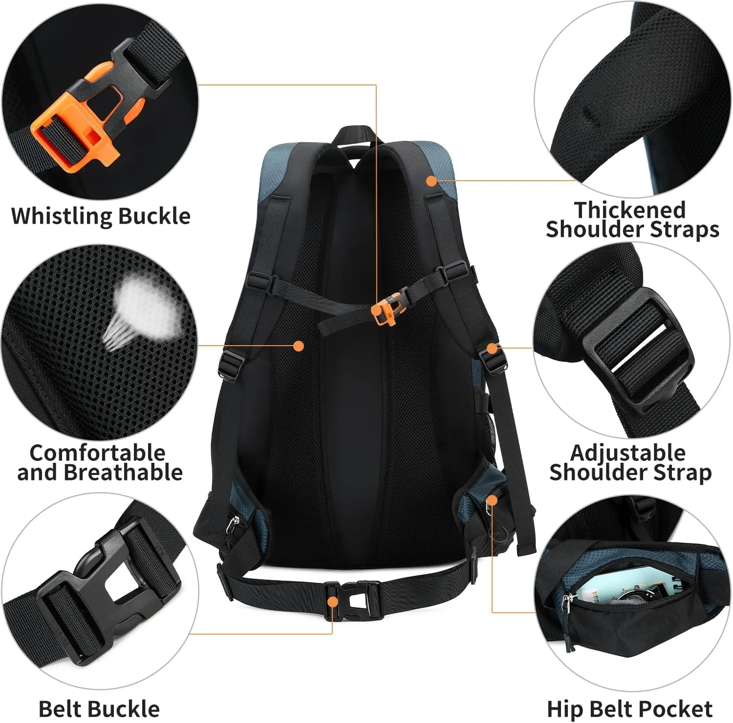 40L Hiking Backpack Waterproof Lightweight Daypack Travel Sports Camping Backpack for Men Women
