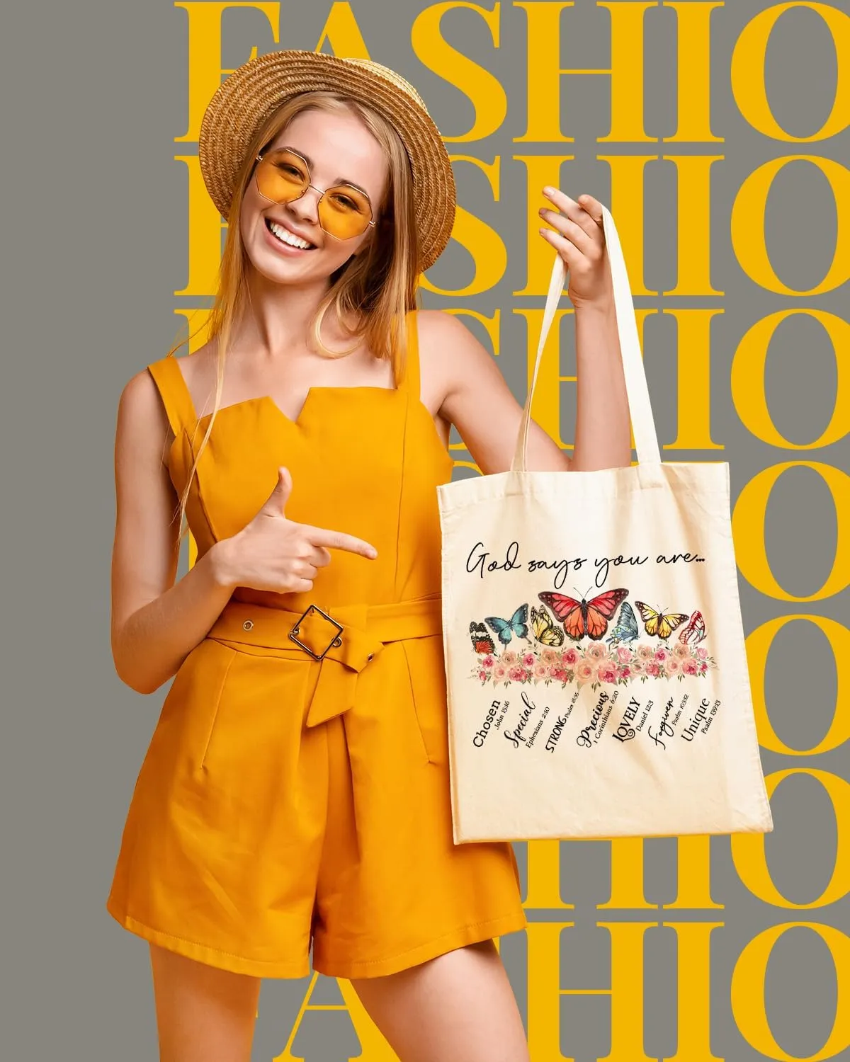 AUSVKAI Canvas Tote Bag Aesthetic Cute For Women College Grocery Bag Cotton Cloth Beach Totes Gift