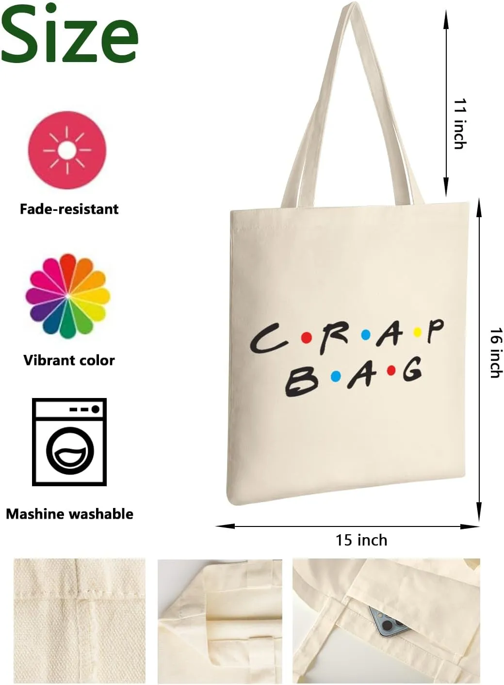 AUSVKAI Canvas Tote Bag Aesthetic Cute For Women College Grocery Bag Cotton Cloth Beach Totes Gift