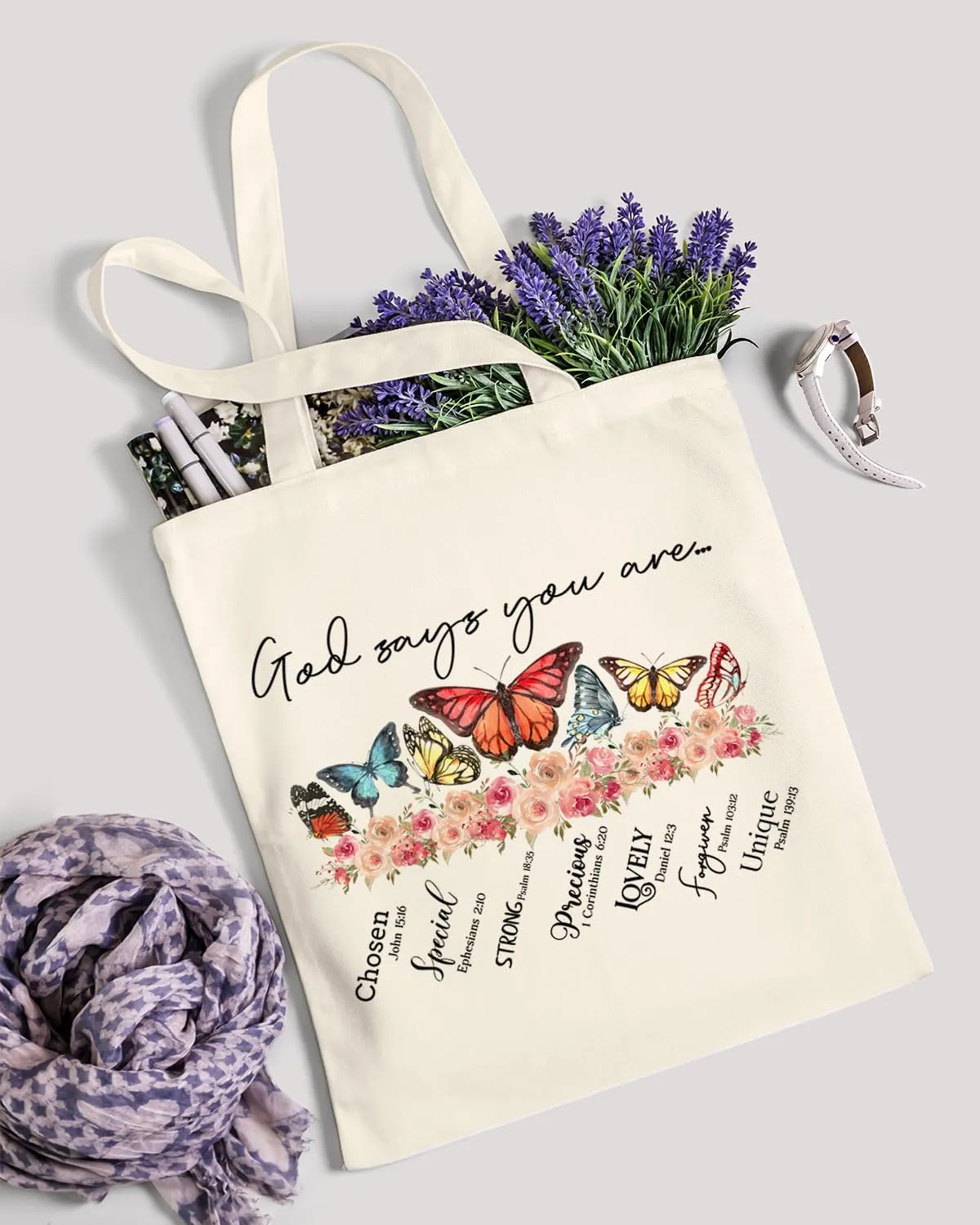 AUSVKAI Canvas Tote Bag Aesthetic Cute For Women College Grocery Bag Cotton Cloth Beach Totes Gift