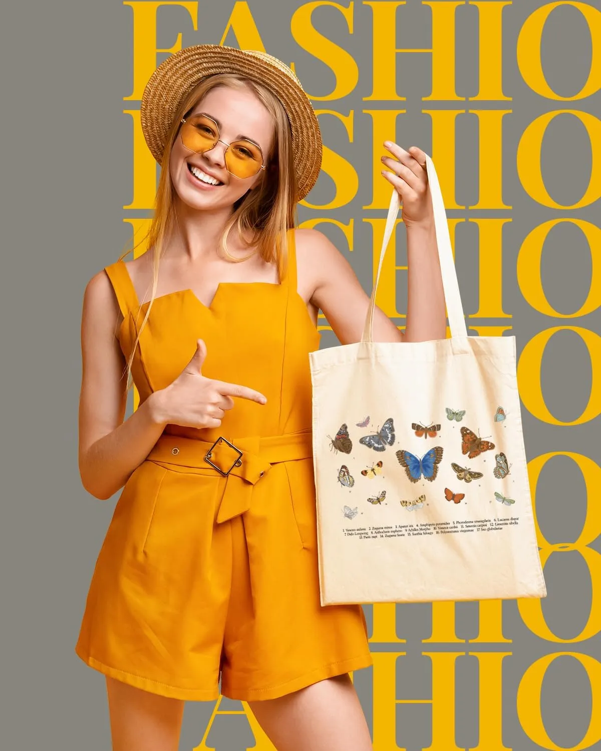 AUSVKAI Canvas Tote Bag Aesthetic for Women, Cute Reusable Cloth Cotton Bags for College Shopping Beach Grocery Trendy Gifts