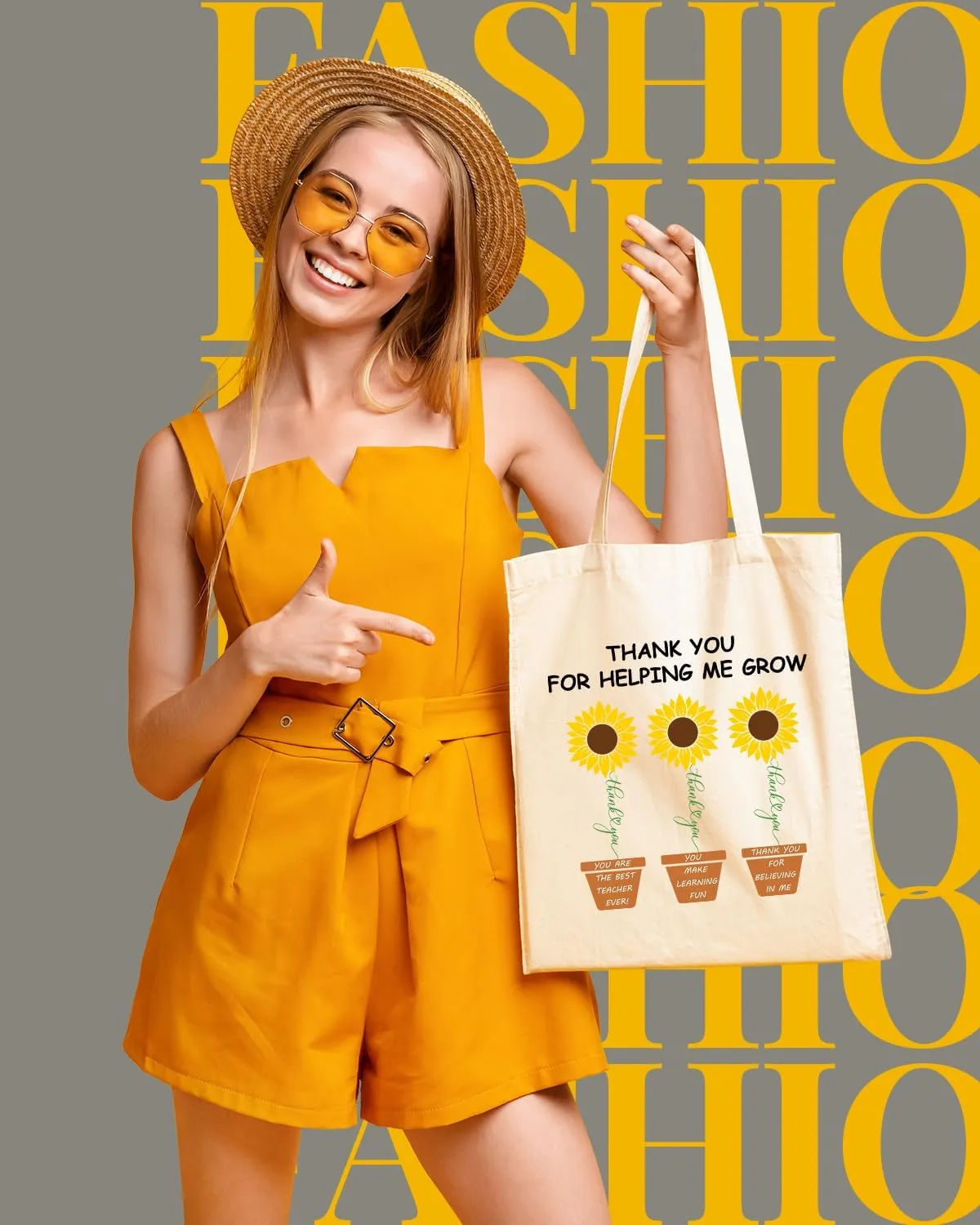 AUSVKAI Canvas Tote Bag for Women, Aesthetic Cute Grocery Grocery Reusable Cotton Gift Bag for Shooping Beach Trendy Gifts