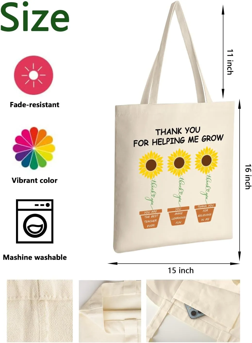AUSVKAI Canvas Tote Bag for Women, Aesthetic Cute Grocery Grocery Reusable Cotton Gift Bag for Shooping Beach Trendy Gifts