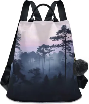 Backpack Purse for Women Fashion Travel Anti-theft Forest Fog Daypack Casual Shoulder Bag Medium Size Backpack Purse for Women Fashion Travel Anti-theft Forest Fog Daypack Casual Shoulder Bag Medium Size