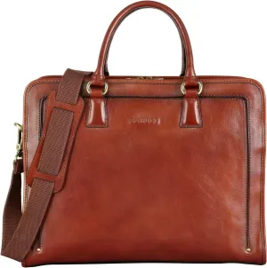 Banuce Vintage and Classic Genuine Full Grains Italian Leather Briefcase for Women 14 Inch Laptop Bag Stylish Business Work Bag Brown