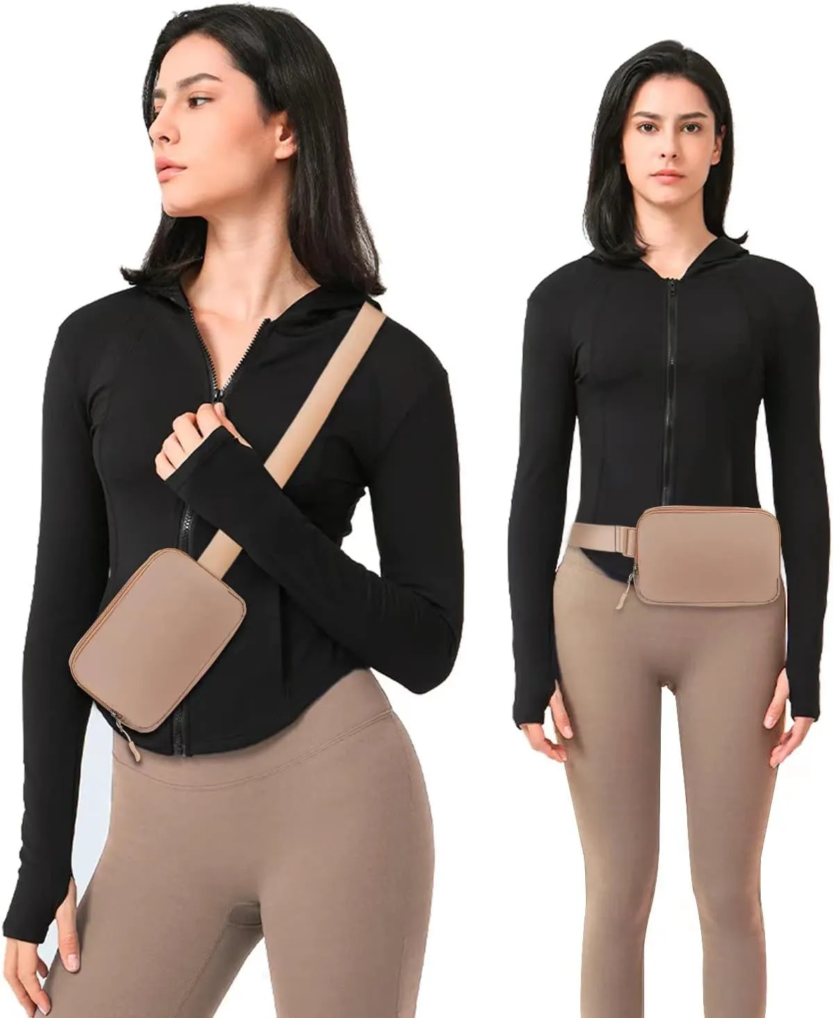 Belt bag Fanny pack crossbody bags for women Everywhere belt bag (Khaki)