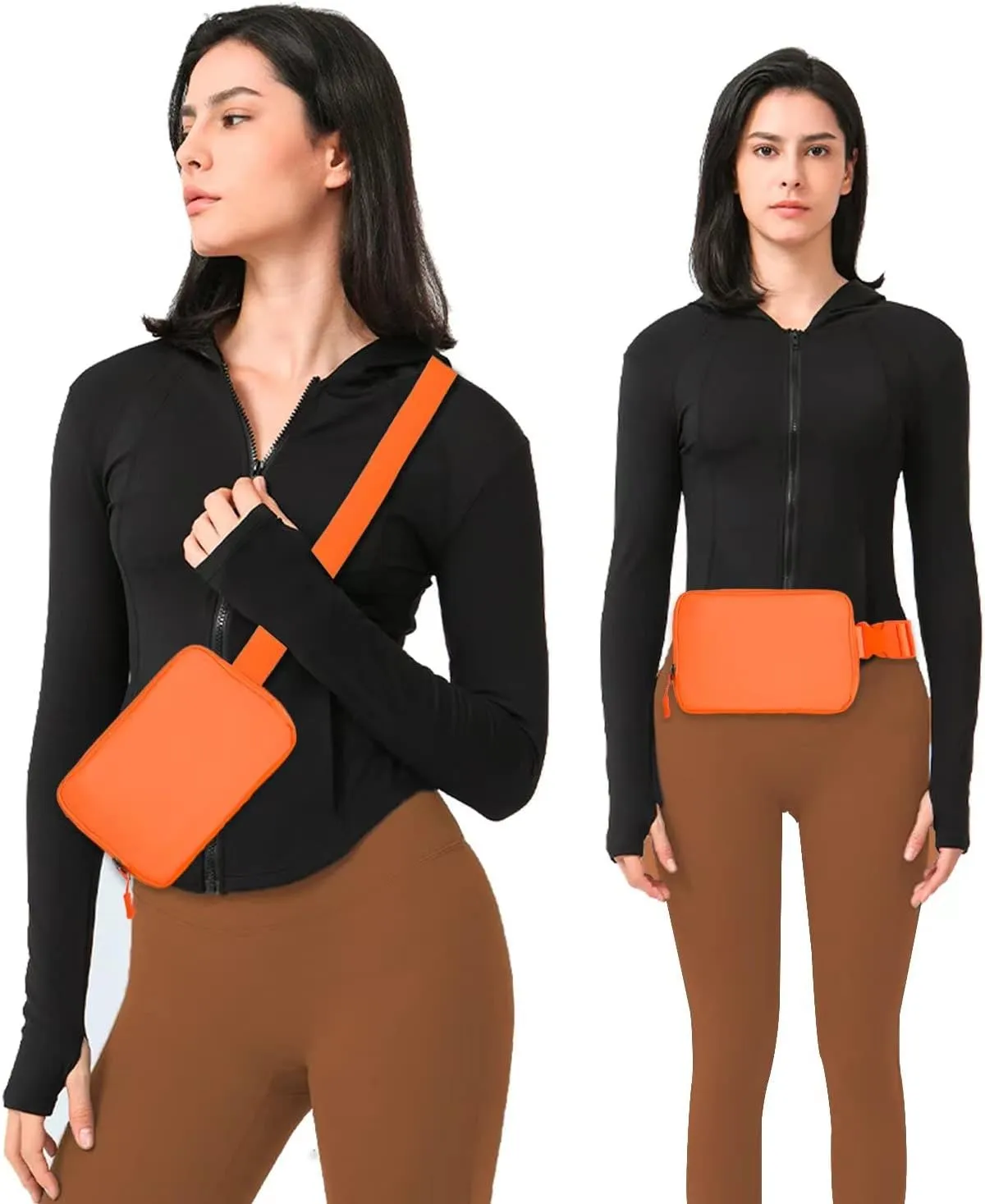 Belt bag Fanny pack crossbody bags for women Everywhere belt bag (Orange)