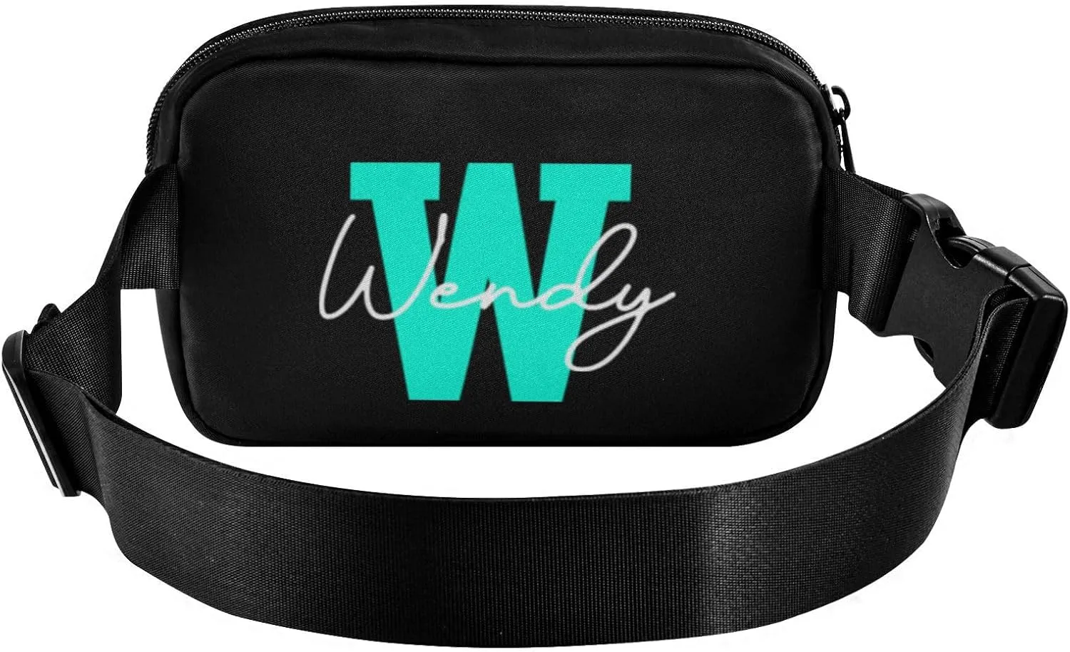 Black Custom Fanny Packs for Women Belt Bag Cross Body Waterproof Fanny Pack Fashion Waist Packs with Adjustable Strap Crossbody Bag for Running Hiking Men Sports Traveling