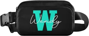 Black Custom Fanny Packs for Women Belt Bag Cross Body Waterproof Fanny Pack Fashion Waist Packs with Adjustable Strap Crossbody Bag for Running Hiking Men Sports Traveling