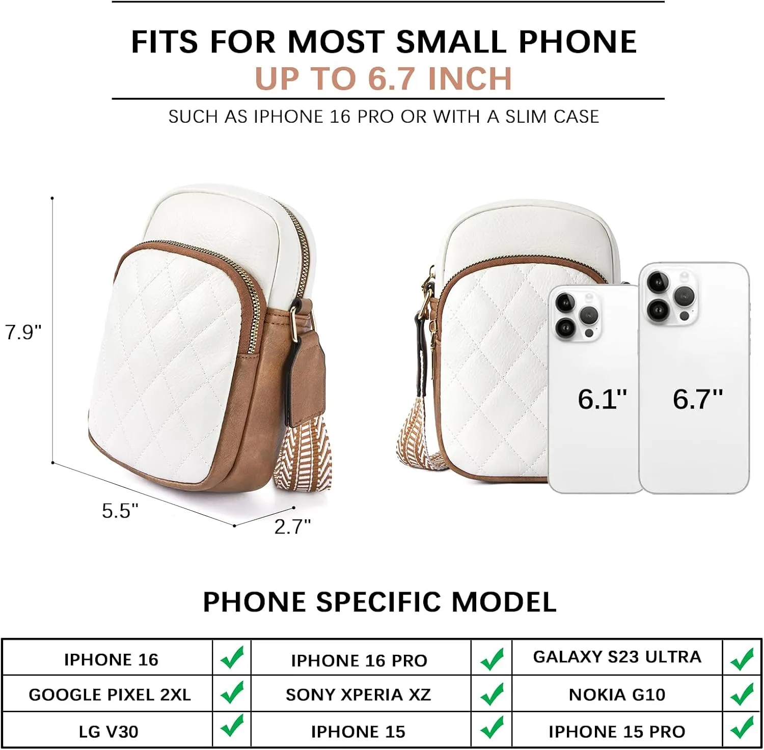 BOSTANTEN Small Crossbody Bags for Women Designer Zip Cell Phone Purse Shoulder Handbags Wallet with Card Slots