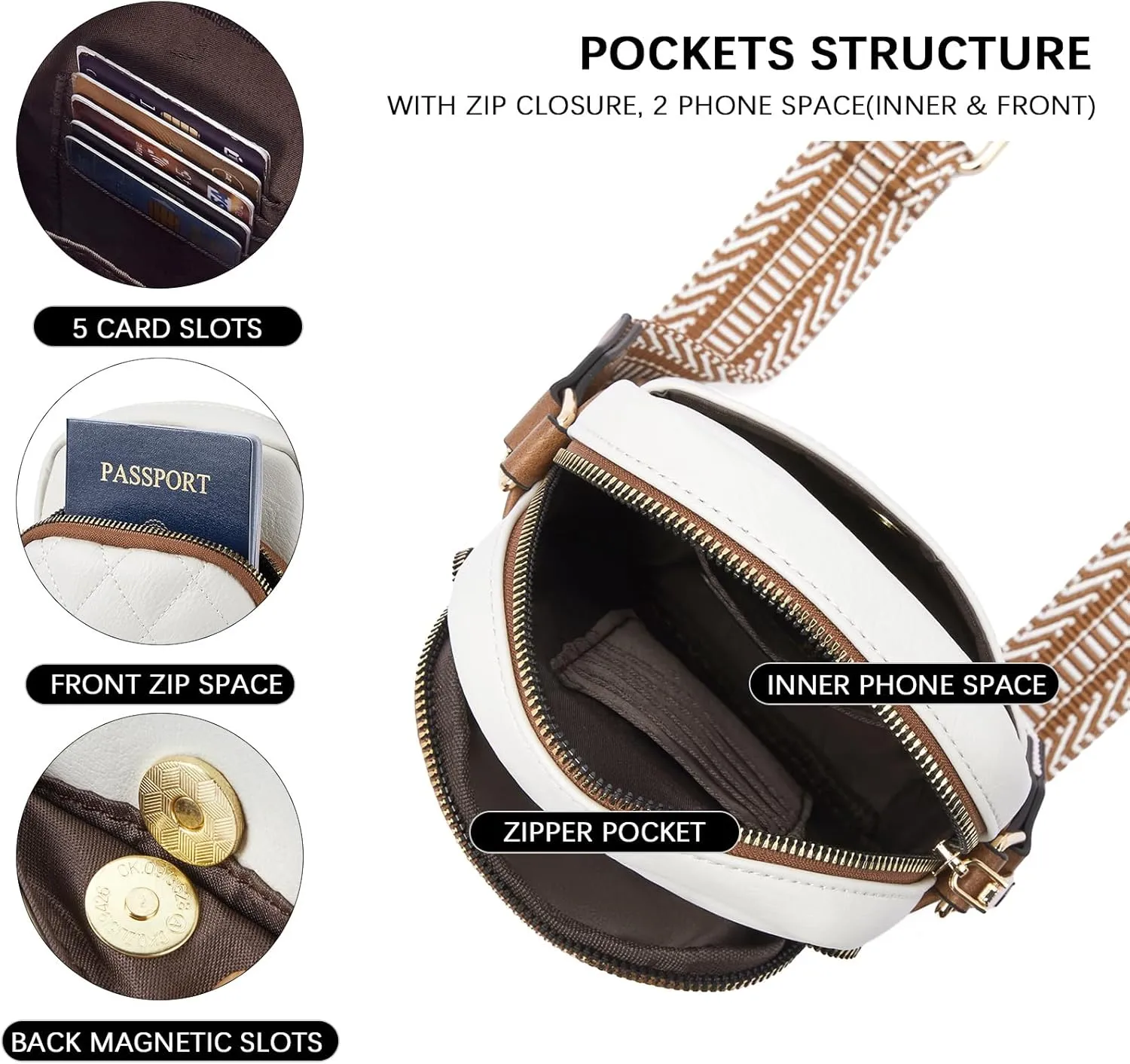 BOSTANTEN Small Crossbody Bags for Women Designer Zip Cell Phone Purse Shoulder Handbags Wallet with Card Slots