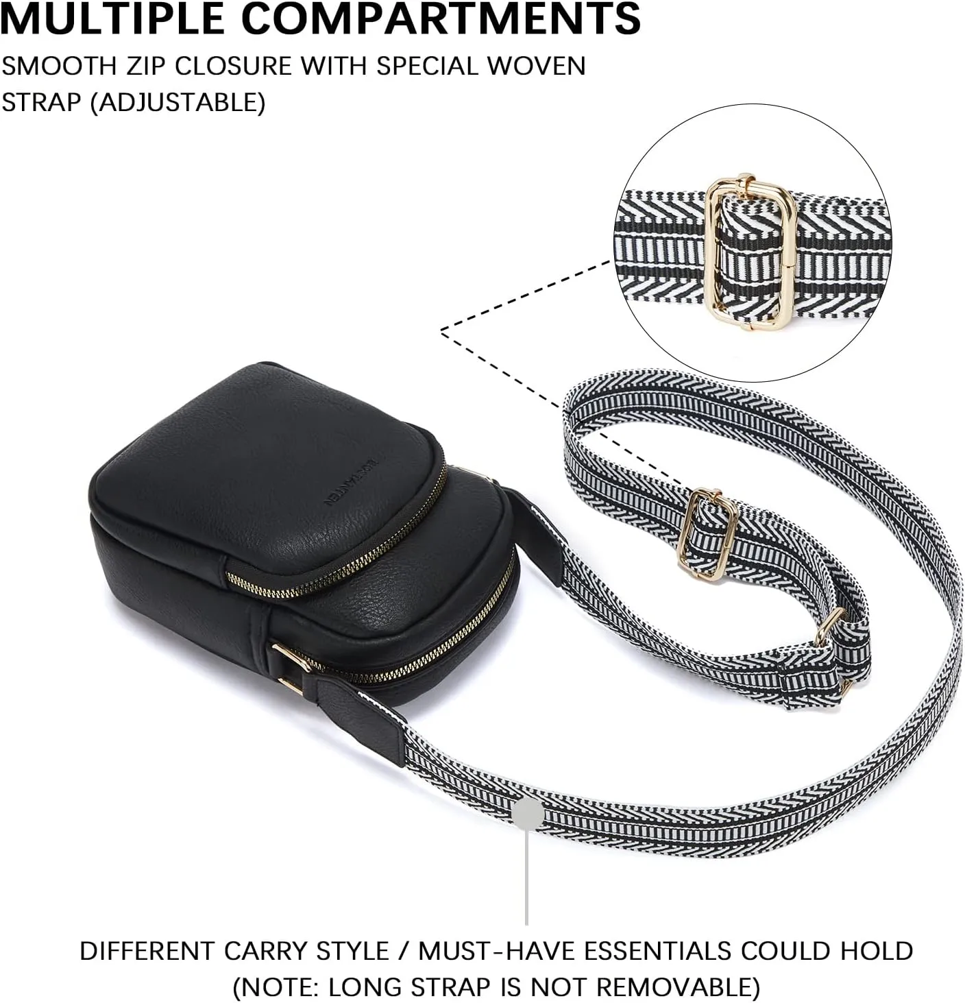 BOSTANTEN Small Crossbody Bags for Women Designer Zip Cell Phone Purse Shoulder Handbags Wallet with Card Slots