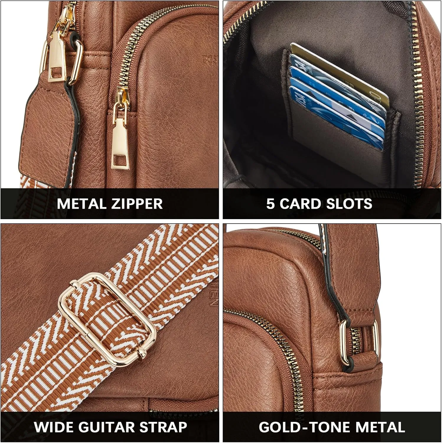 BOSTANTEN Small Crossbody Bags for Women Designer Zip Cell Phone Purse Shoulder Handbags Wallet with Card Slots