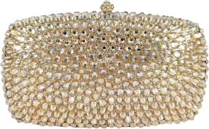 Boutique De FGG Rhinestone Clutch Bag with Spikes Bling Evening Handbags Crystal Clutch Purses for Women Wedding Party,Mini