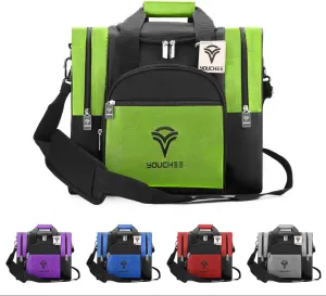 Bowling Ball Tote Bag with Padded Holder, Holds One Bowling Ball and Shoes Up to Mens Size 15, Multifunction Accessory Pockets