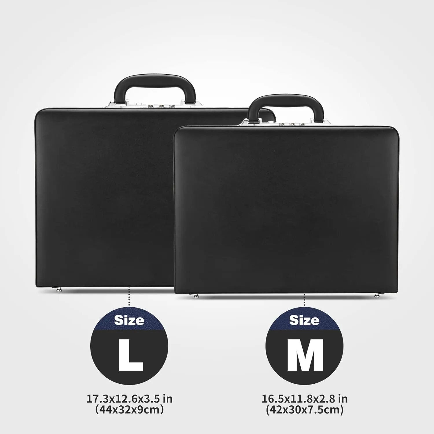 Business Briefcase for Men - Hard Case Leather Attache with Lock for Professionals