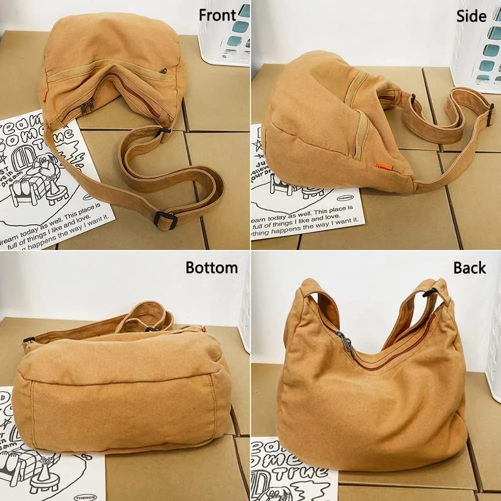 Canvas Tote Bag for Women Men Unisex Purses Women's Crossbody Handbags Hobo Shoulder Bag for Teen Girls