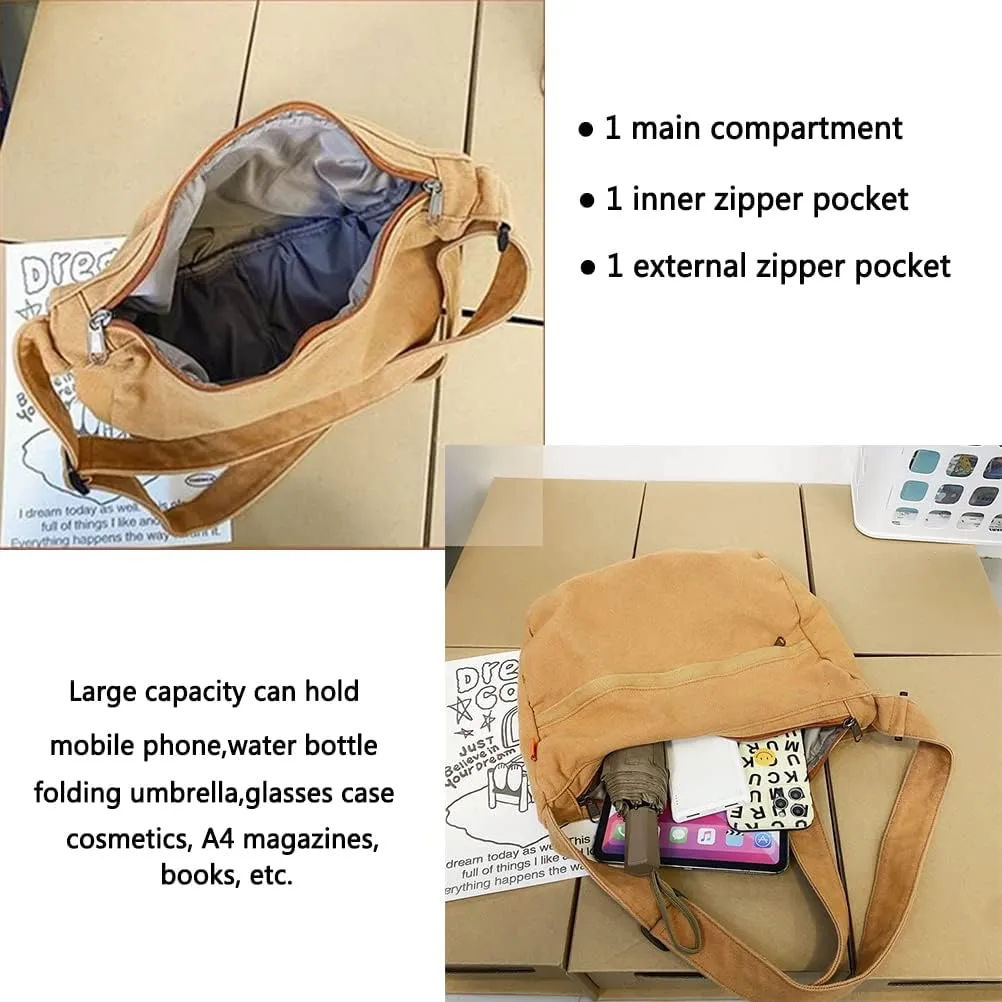 Canvas Tote Bag for Women Men Unisex Purses Women's Crossbody Handbags Hobo Shoulder Bag for Teen Girls
