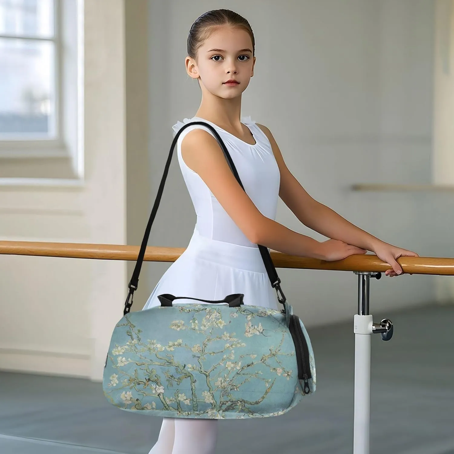 Carry on Duffel Bag for Boys Overnight Bags Toddler Travel Duffle Bags Girls Tote Kids Dance Duffle Almond Blossom Vangogh