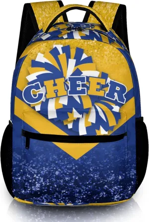 Cheer Backpacks for Cheerleaders, Cheerleading Backpack 16.5in, Cheerleader Gifts for Team (Gold&Navy)