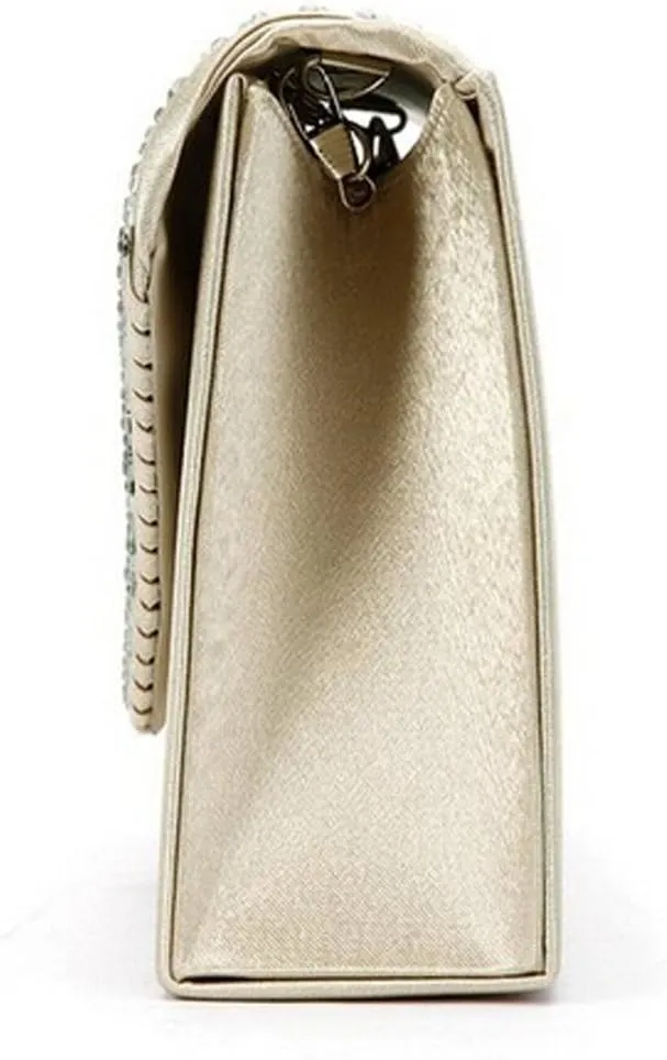 Clutch Diamante Large Ladies Evening Bag Ladies Bag Party Envelope Satin Bags over Shoulder Bags (One Size)