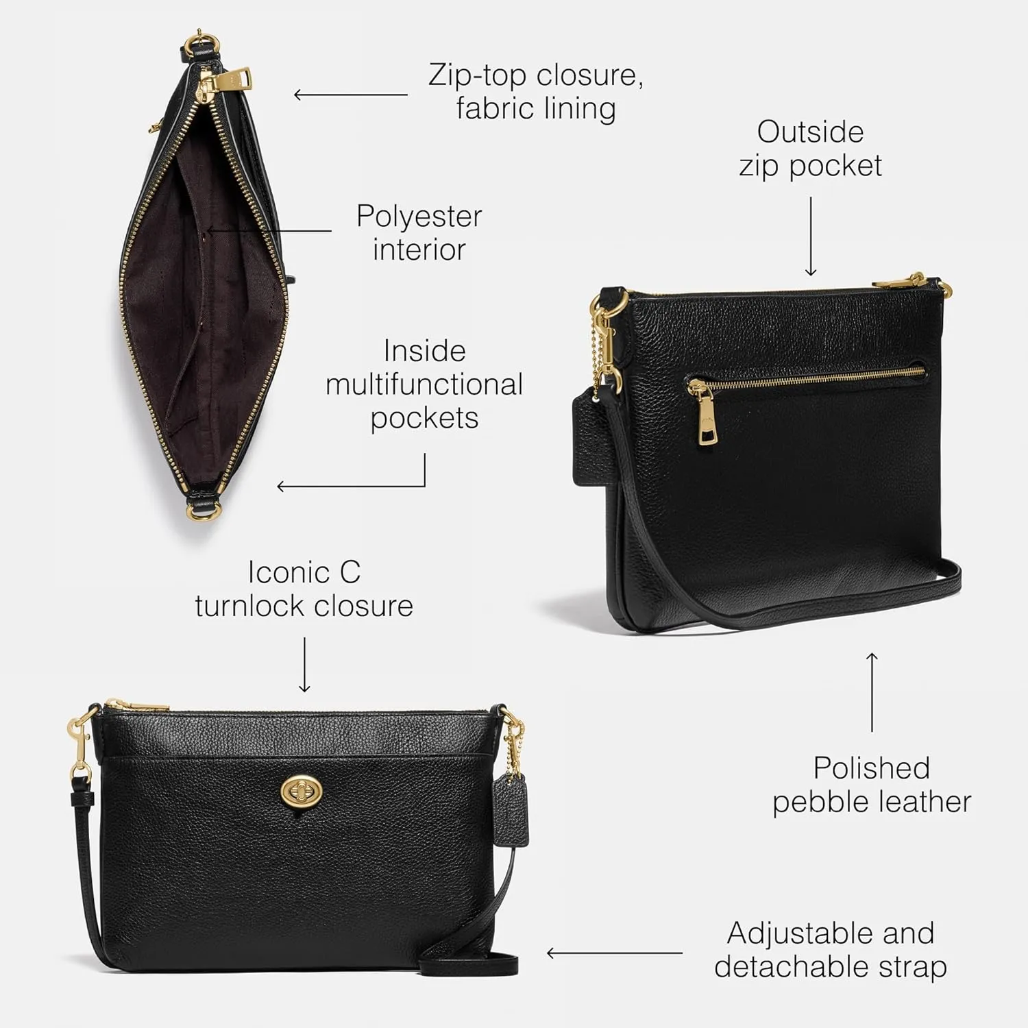 Coach Women's Polished Pebble Polly Crossbody Bag