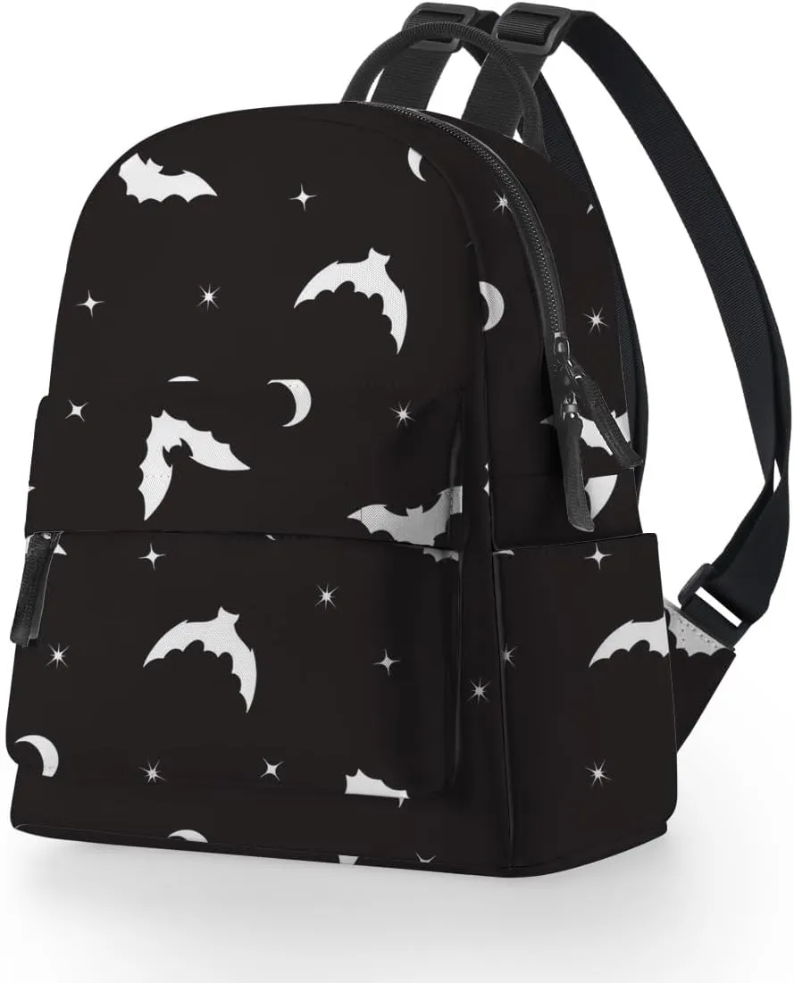 Deanfun Mini Backpack for Women - Waterproof Cute Small Backpack with Bat Print, Multi Pockets and Reinforced Belts MNSB-311