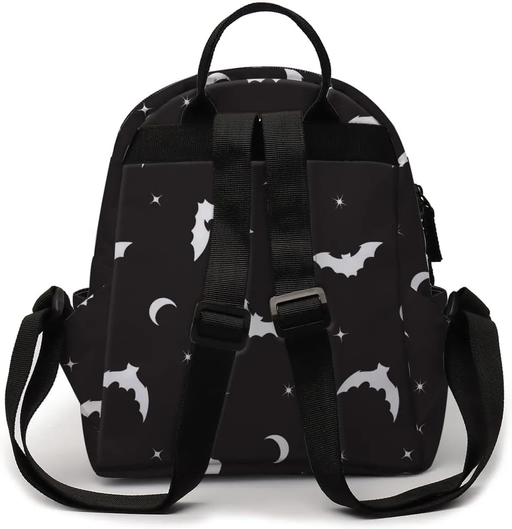 Deanfun Mini Backpack for Women - Waterproof Cute Small Backpack with Bat Print, Multi Pockets and Reinforced Belts MNSB-311