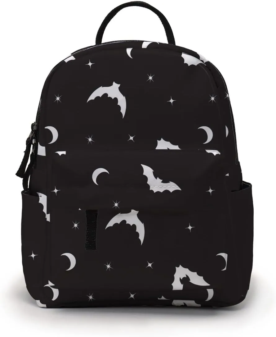 Deanfun Mini Backpack for Women - Waterproof Cute Small Backpack with Bat Print, Multi Pockets and Reinforced Belts MNSB-311
