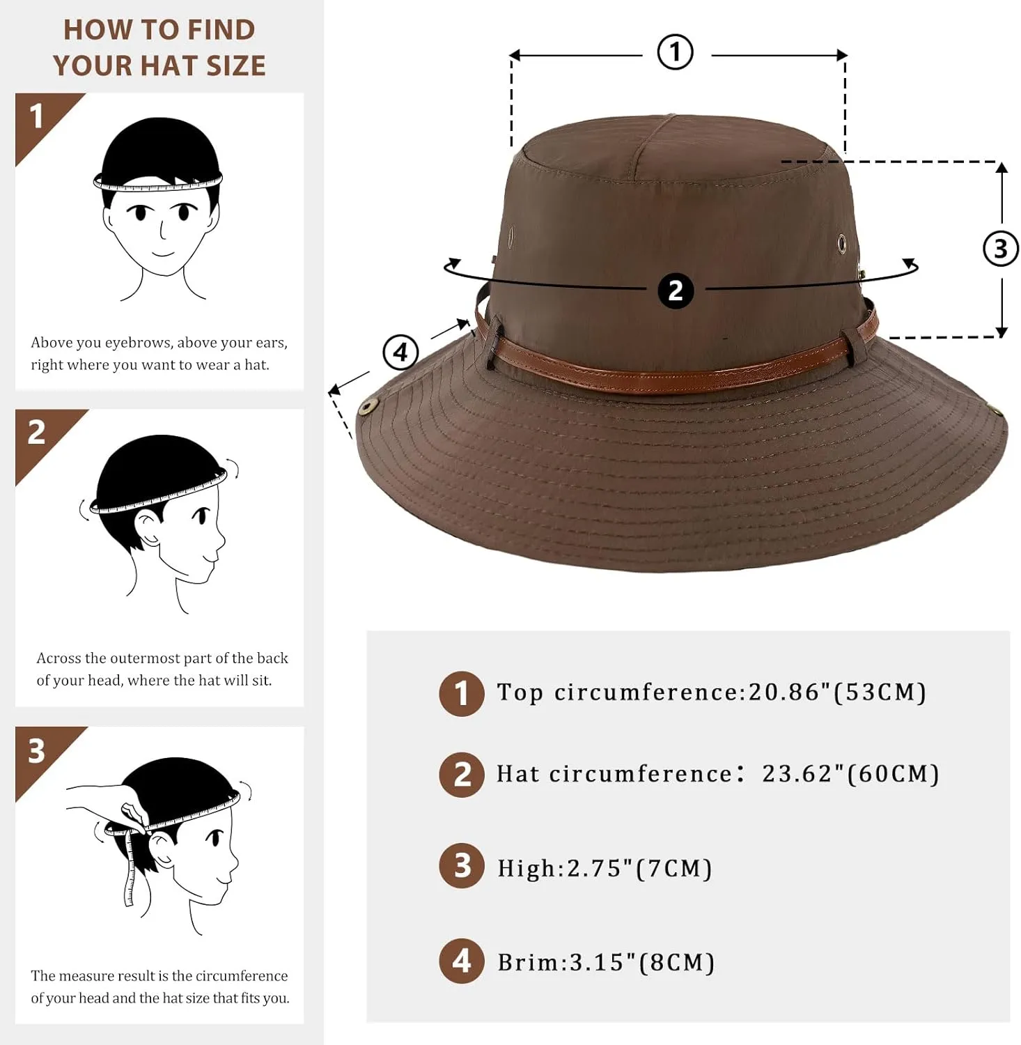 DOCILA Stylish Bucket Hats for Women Foldable Outdoor Plaid Fisherman Sun/Rain Cap with Chin Strap