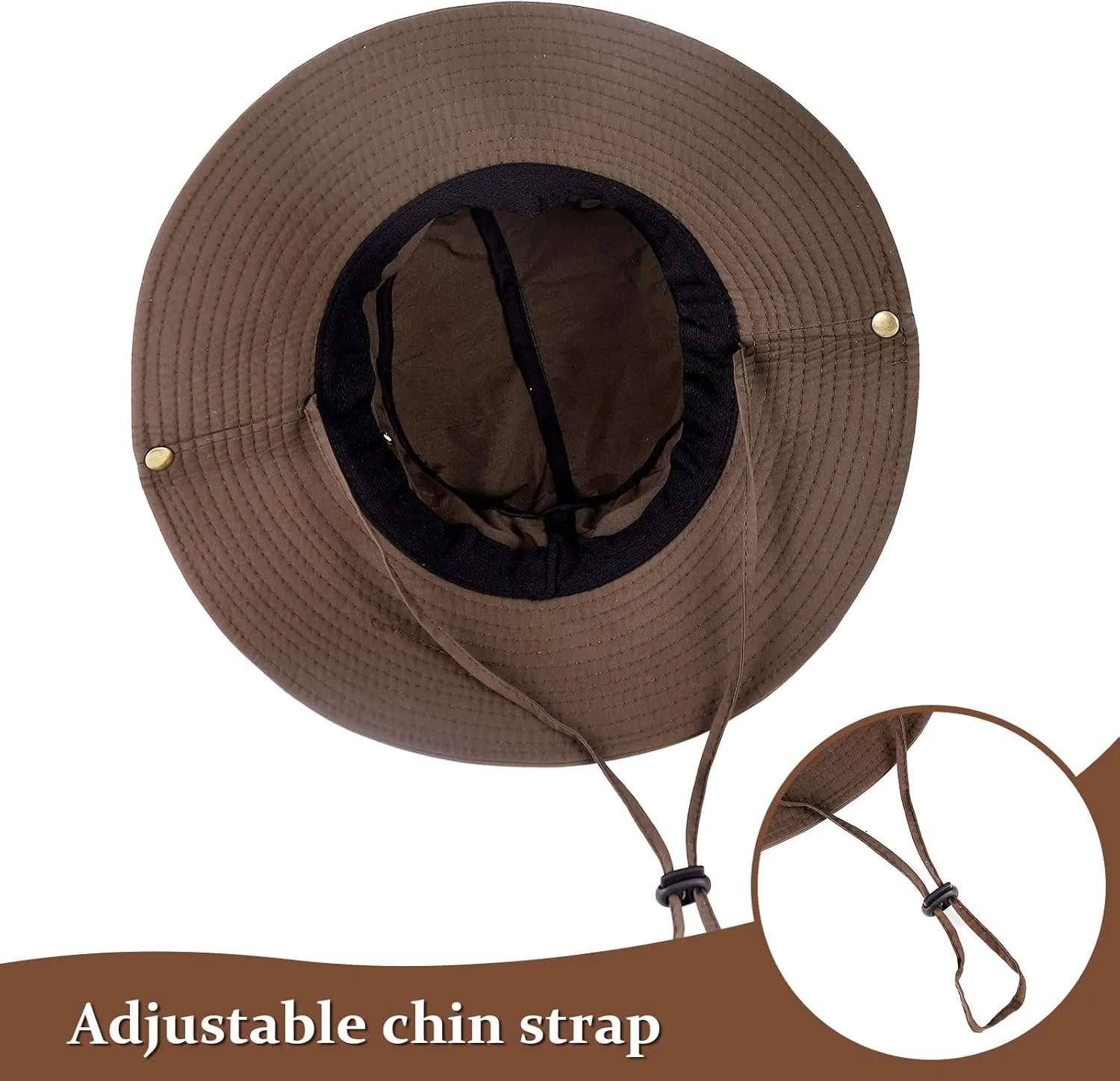 DOCILA Stylish Bucket Hats for Women Foldable Outdoor Plaid Fisherman Sun/Rain Cap with Chin Strap