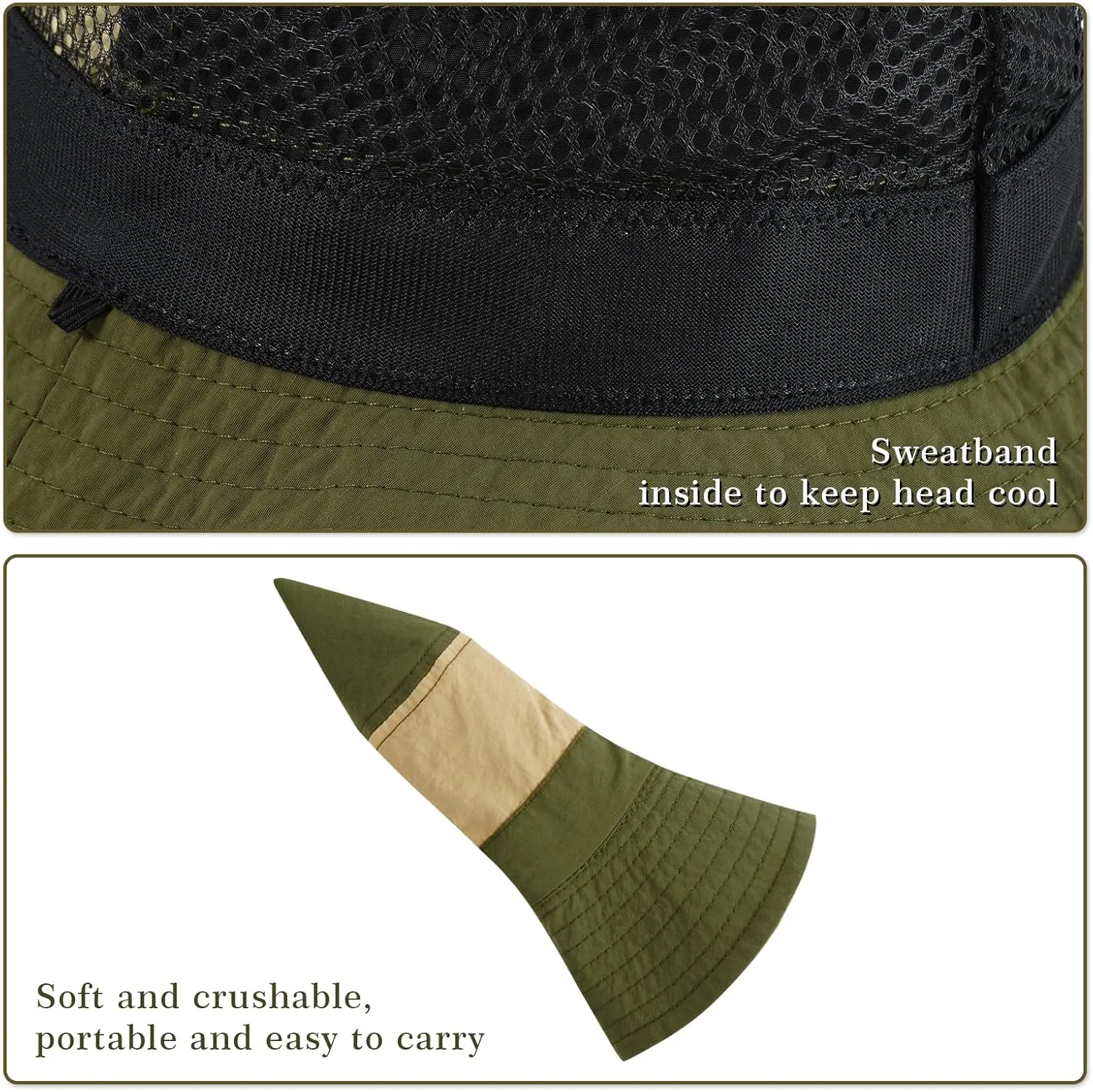 DOCILA Stylish Bucket Hats for Women Foldable Outdoor Plaid Fisherman Sun/Rain Cap with Chin Strap