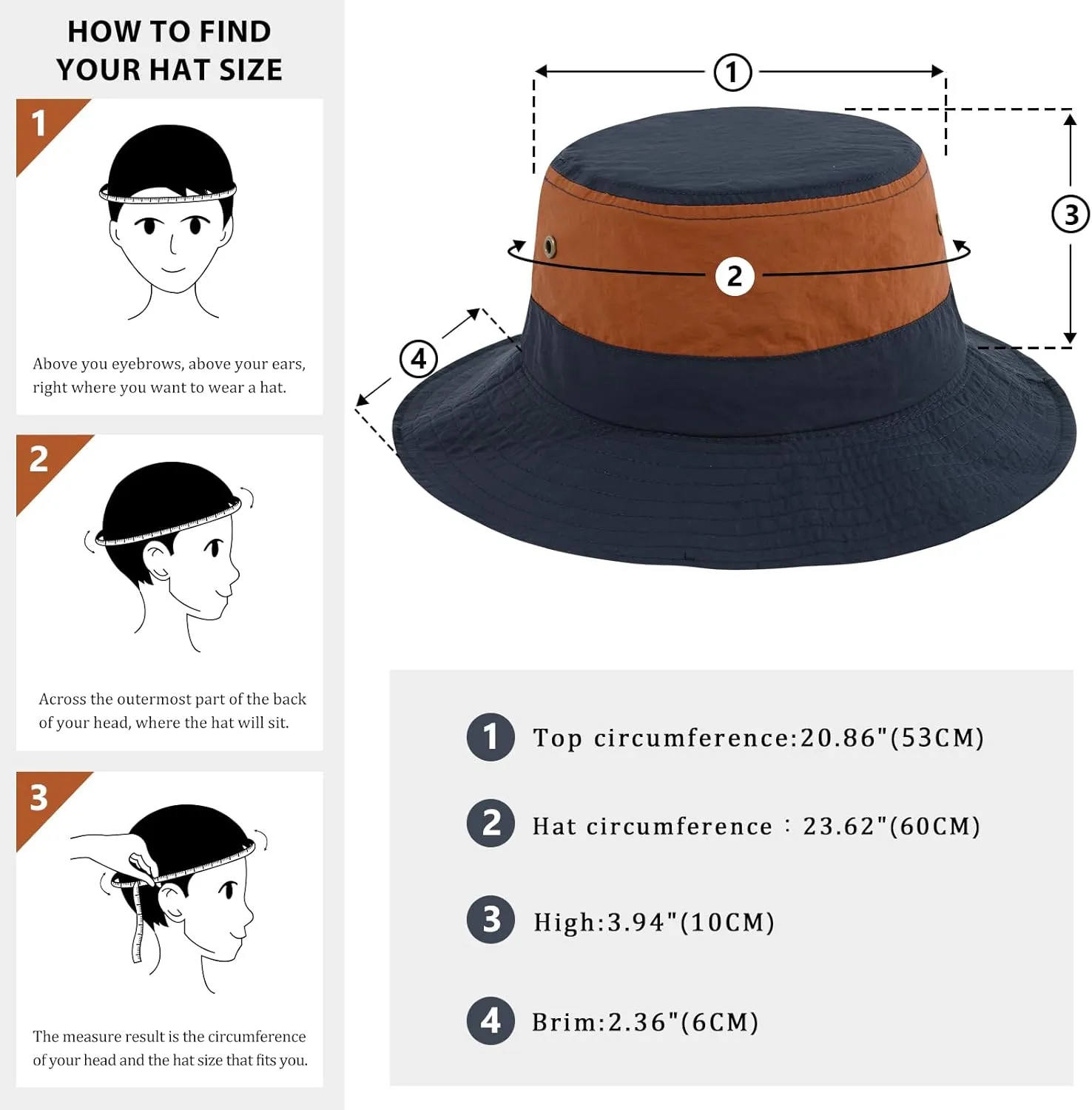 DOCILA Stylish Bucket Hats for Women Foldable Outdoor Plaid Fisherman Sun/Rain Cap with Chin Strap