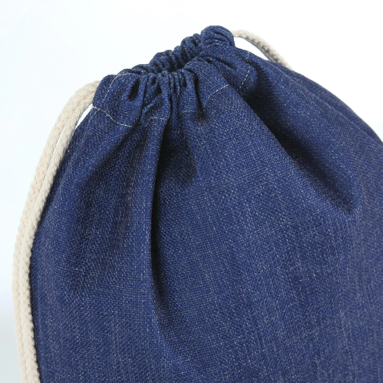 Drawstring Backpack Simple Style String Bag Canvas Beach Sport Daypack