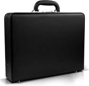 Durable PU Leather Briefcase for Men - Hard Briefcase with Lock, Spacious Design & Waterproof PU Leather for Business Professionals,Lawyers,Accountants,executives and Educators