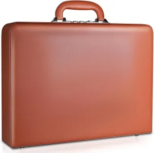Durable PU Leather Briefcase for Men - Hard Briefcase with Lock, Spacious Design & Waterproof PU Leather for Business Professionals,Lawyers,Accountants,executives and Educators
