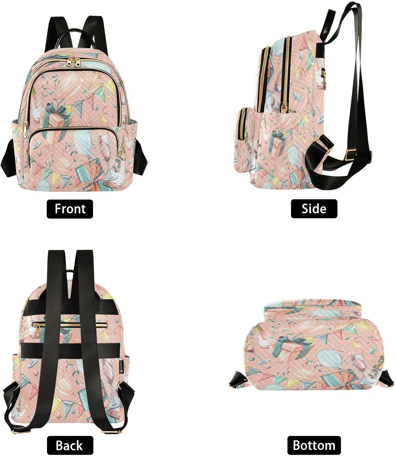 Exnundod Champagne Bottles Theme Women Backpack Purse Travel Backpacks Lightweight Daypack Casual Shoulder Bag for Outdoor, M