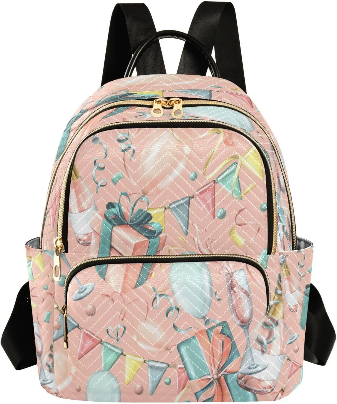 Exnundod Champagne Bottles Theme Women Backpack Purse Travel Backpacks Lightweight Daypack Casual Shoulder Bag for Outdoor, M