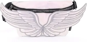 Fanny Pack Women Retro Fanny Pack Crossbody Bag for Women Men Festival Bag Small Cute Fanny Packs Woman Concert Bag Fashion Belt Bag 80s Waist Packs WINGS Silver Reflective