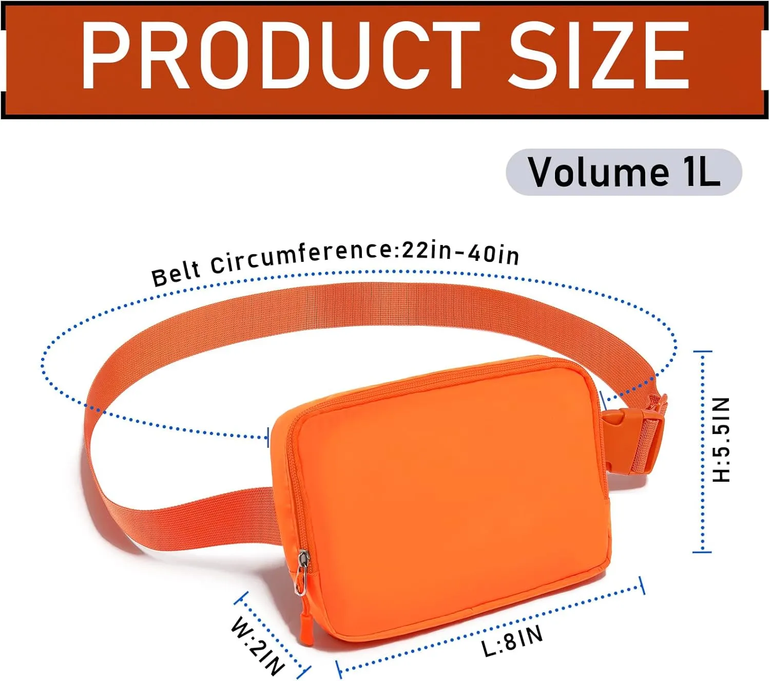 Fanny Pack,Belt Bag,40 Inch Asjustable Strap Everywhere Belt Bag,for Women and Men