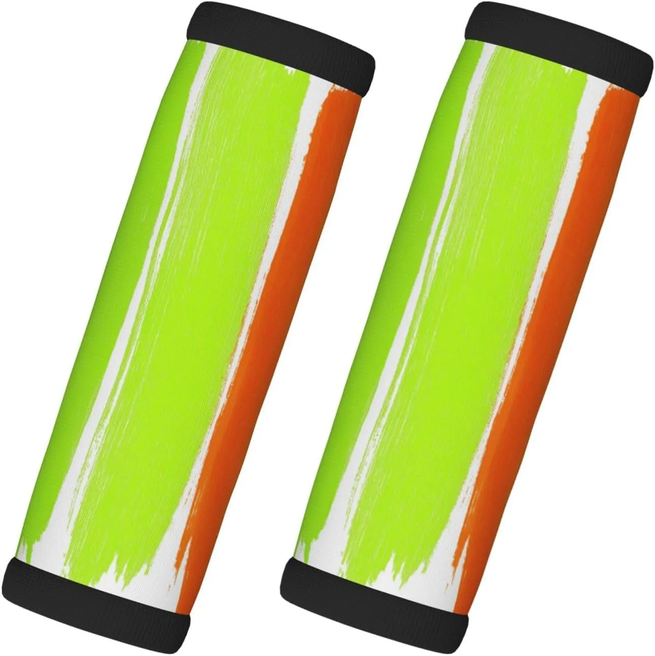 Five Vertical Stripes Neon Yellow Green Luggage Handle Wrap 2 Pcs Travel Bag Wraps for Luggage Suitcase Travel Bag Trolley Case Identifiers