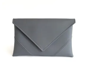 Grey Clutch Bag Gray Purse Handmade Vegan Leather Clutch Evening Clutch Purse Vegan Bag Bridesmaid Clutch Casual Handbag Envelope Purse