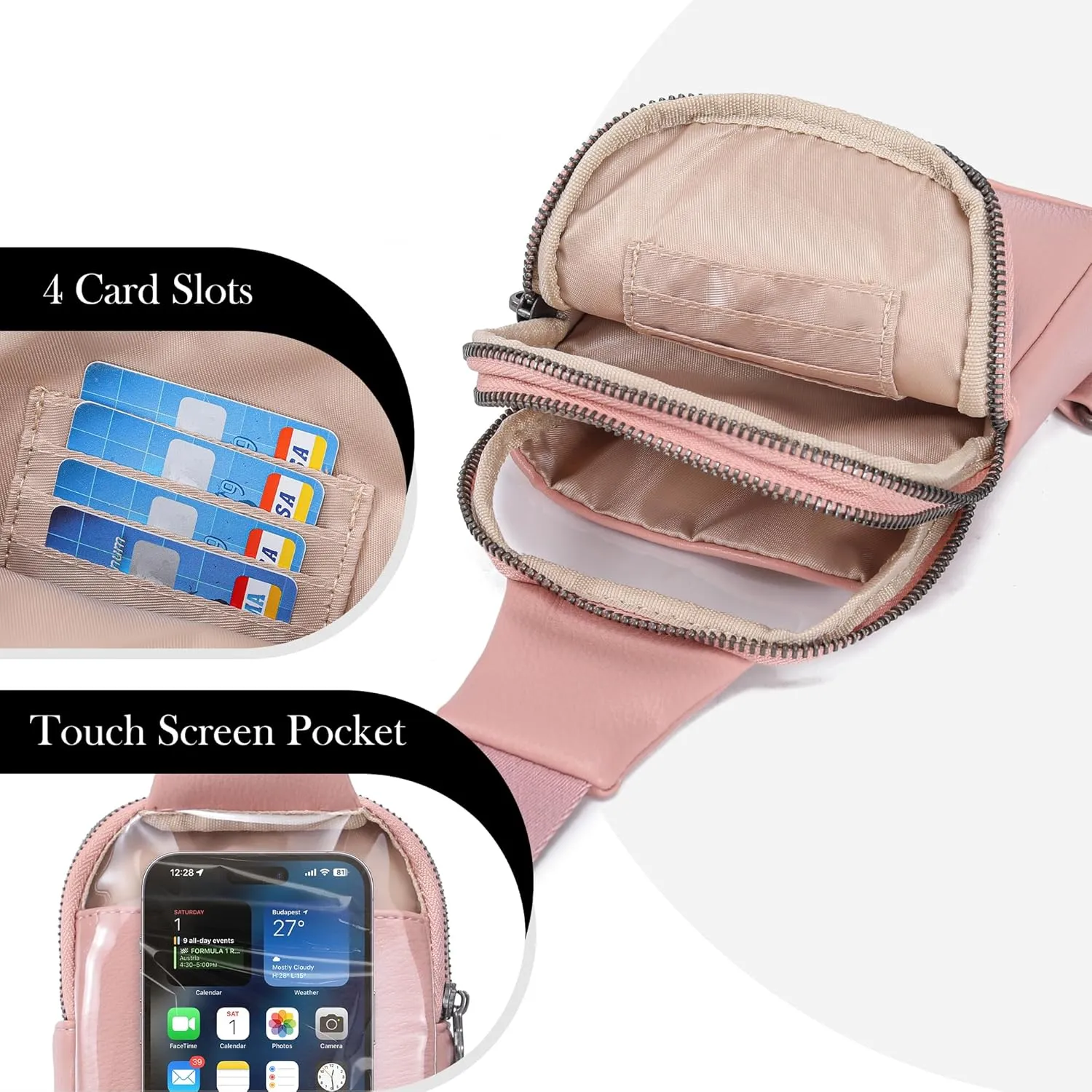 Haytijoe Touchscreen Sling Bag for Women Travel Crossbody Cell Phone Purse Anti Theft Cross Body Bag for Woman