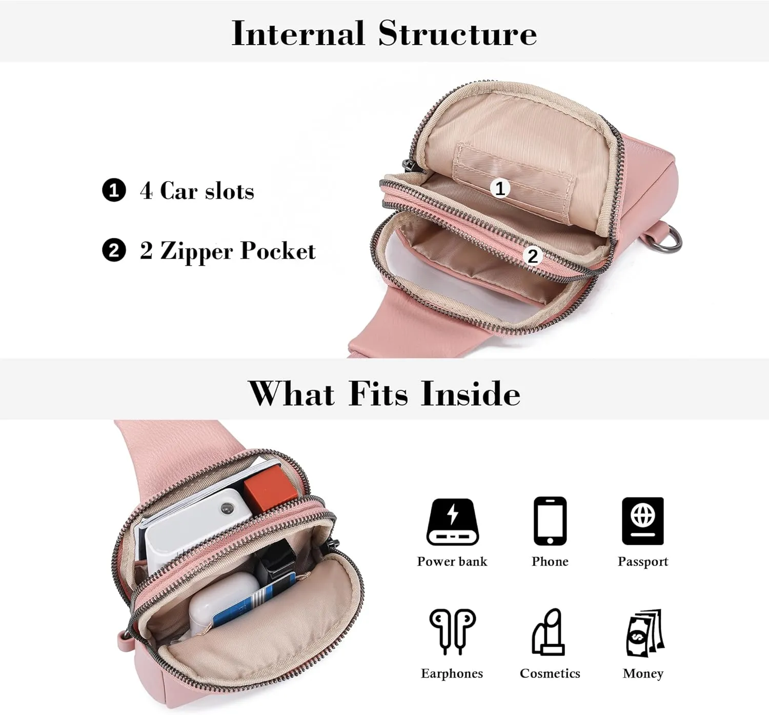 Haytijoe Touchscreen Sling Bag for Women Travel Crossbody Cell Phone Purse Anti Theft Cross Body Bag for Woman