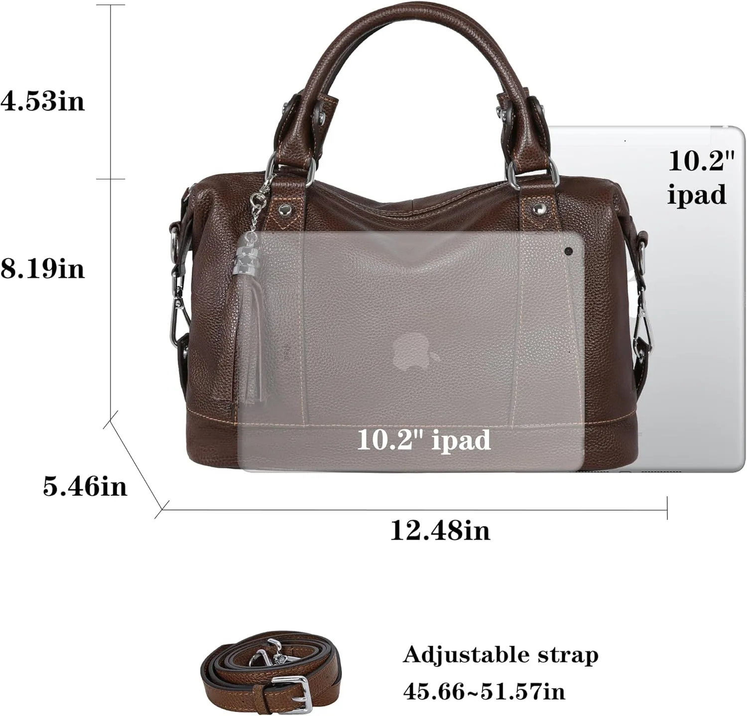 HESHE Womens Genuine Leather Handbags Purse Crossbody Satchel Tote Bags Ladies Real Leather Bags
