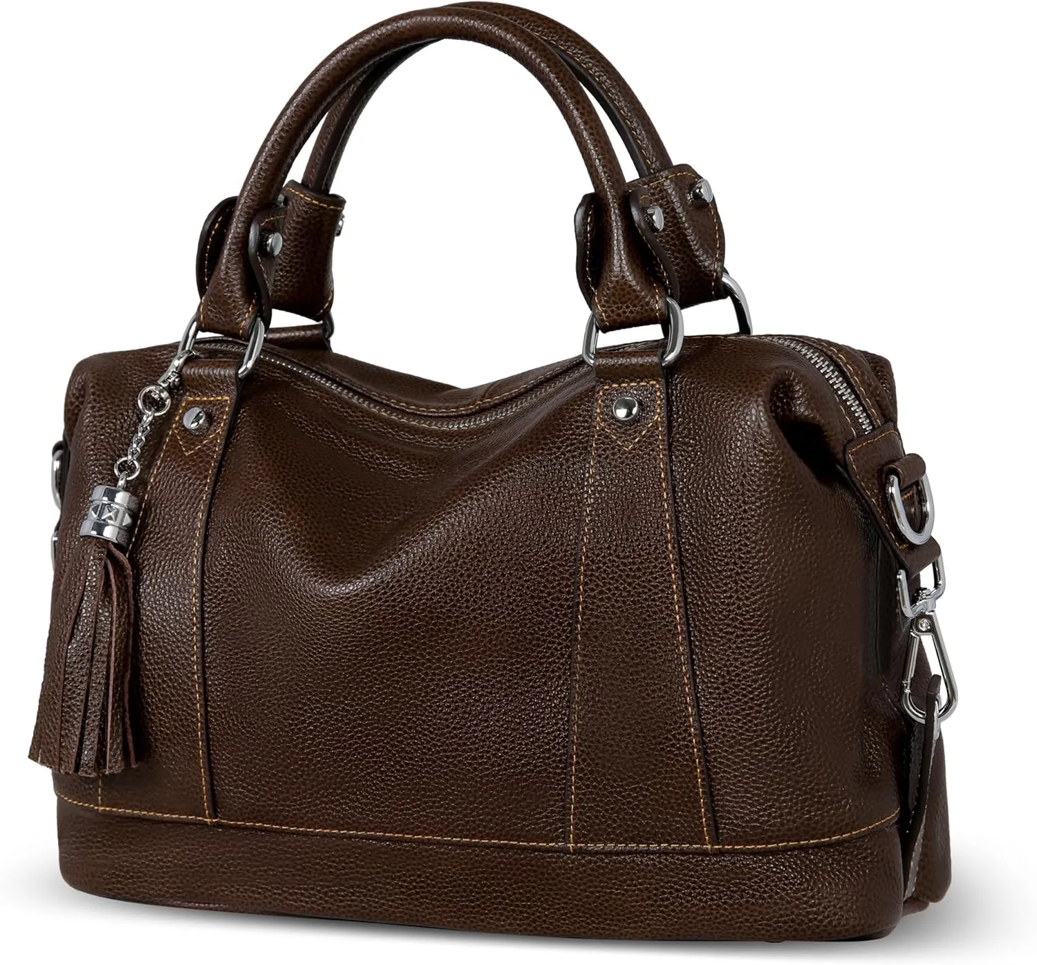 HESHE Womens Genuine Leather Handbags Purse Crossbody Satchel Tote Bags Ladies Real Leather Bags
