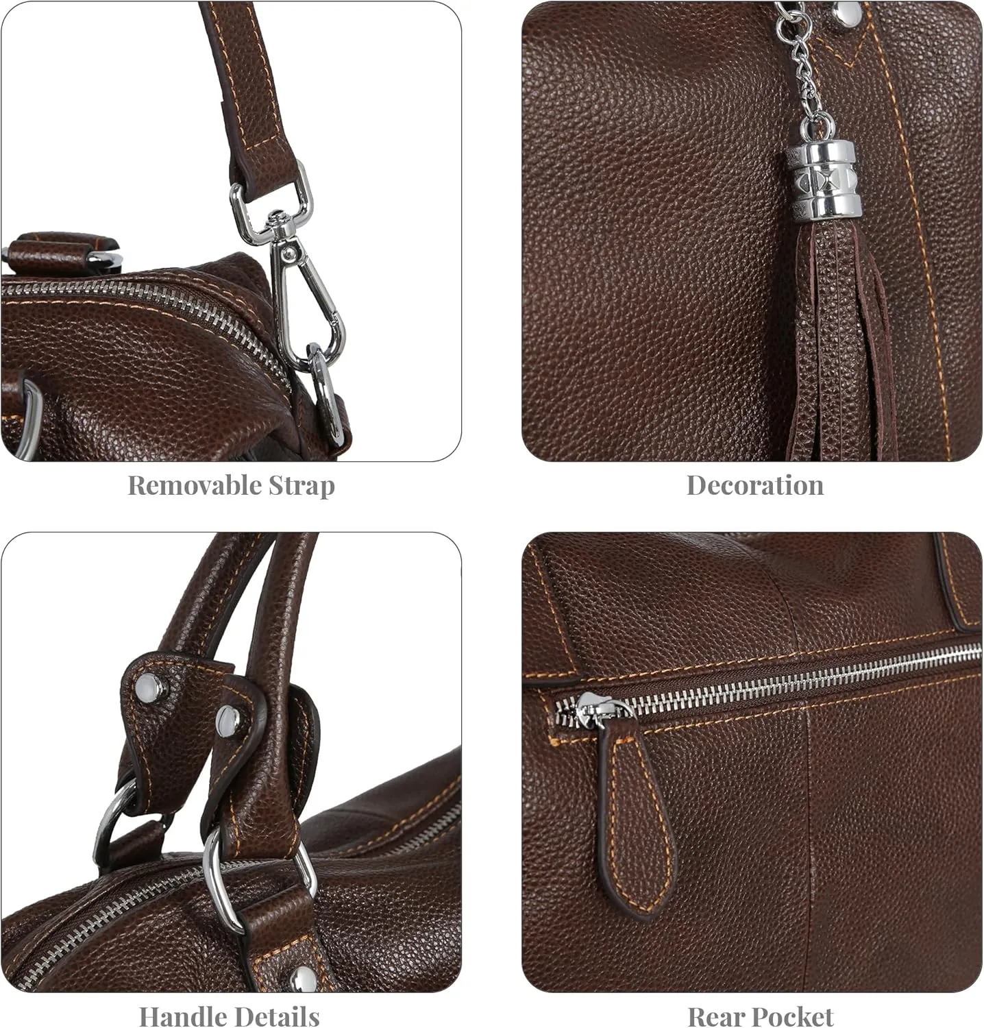 HESHE Womens Genuine Leather Handbags Purse Crossbody Satchel Tote Bags Ladies Real Leather Bags
